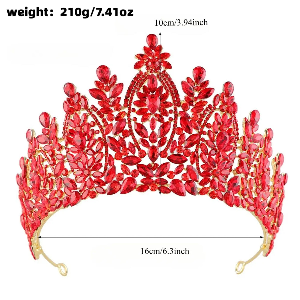 Pink Crystal Tiara With Tall Pointed Crown