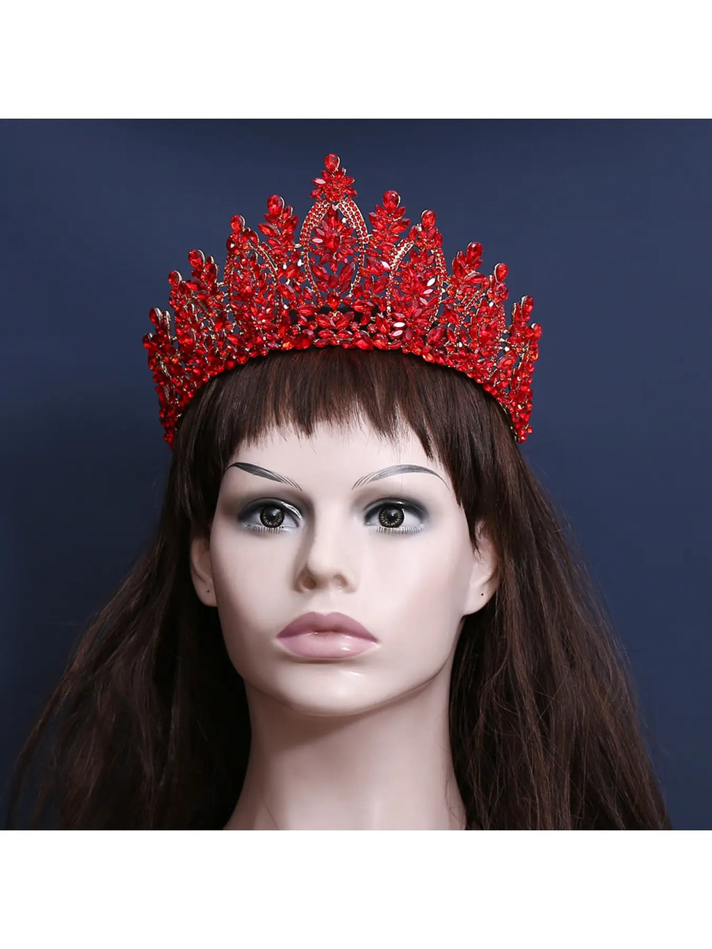 Red Crystal Tall Pointed Crown Headpiece
