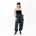 Black Paisley Print Harem Pants with Pockets