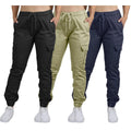 Three-Pack Cargo Jogger Pants With Drawstring Waist