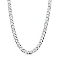 Polished Silver Flat Curb Chain Necklace