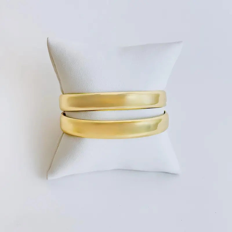 Set of Three Gold-Tone Bangle Bracelets