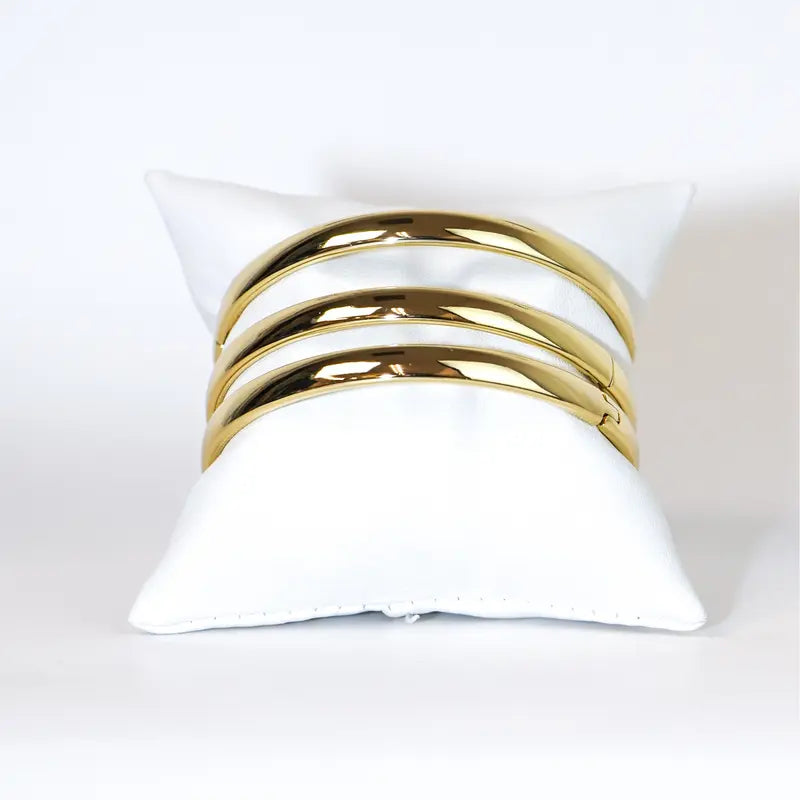 Set of Three Gold-Tone Bangle Bracelets