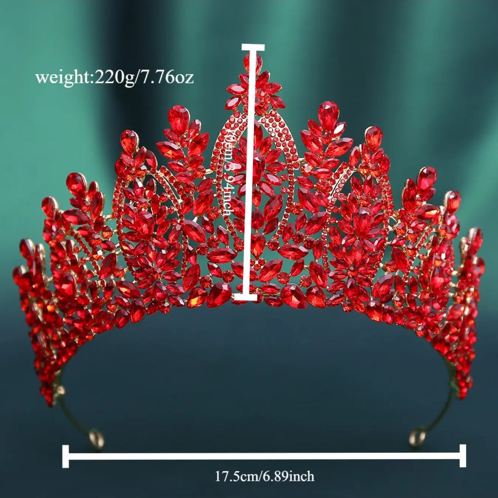 Red Crystal Tall Pointed Crown Headpiece