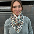 Patterned Fleece-Lined Button Neck Warmer